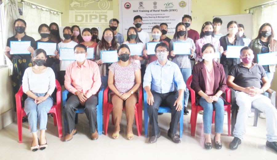 A training on poultry rearing and management was organised by ATMA Kohima in association with the State Agriculture Management and Extension Training Institute Nagaland and National Institute of Agricultural Extension Management from September 20 to 25 in Kohima. (DIPR Photo)